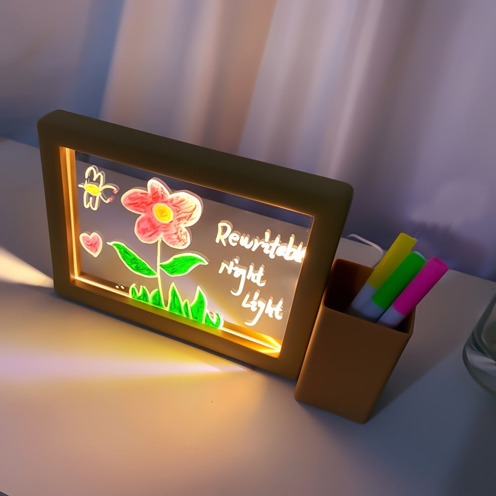 GlowNote - Lampe LED Moderne avec Tableau Acrylique à Écrire