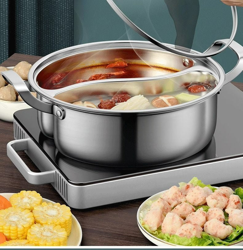 EmieCook - Grande marmite en acier inoxydable compatible induction