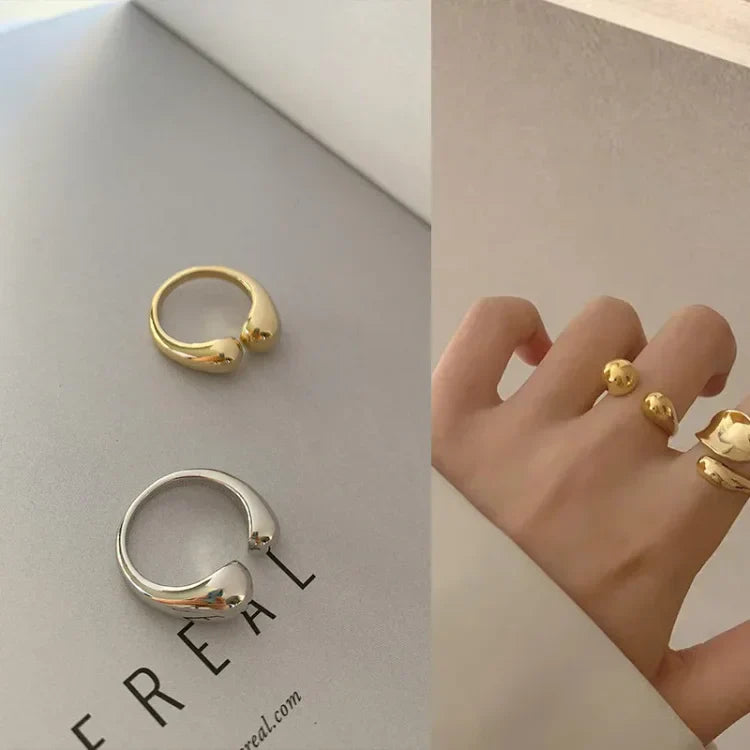 Elise - Bague minimaliste réglable en goutte d'eau