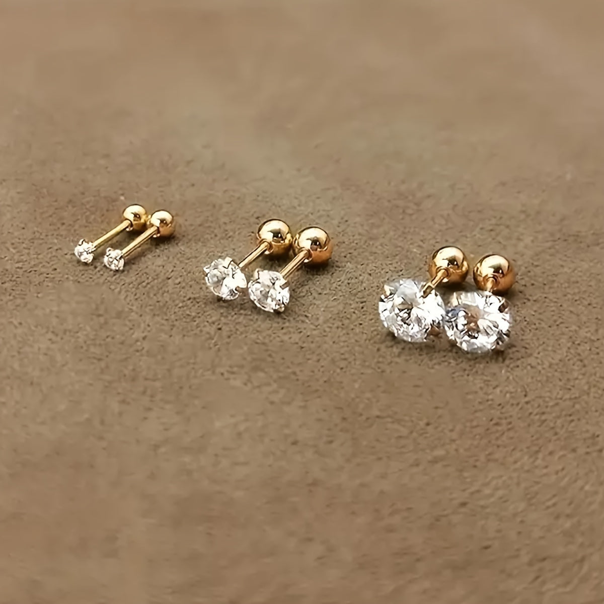 Lumen Sparkle - Puces Titanium Zircone Intemporelles