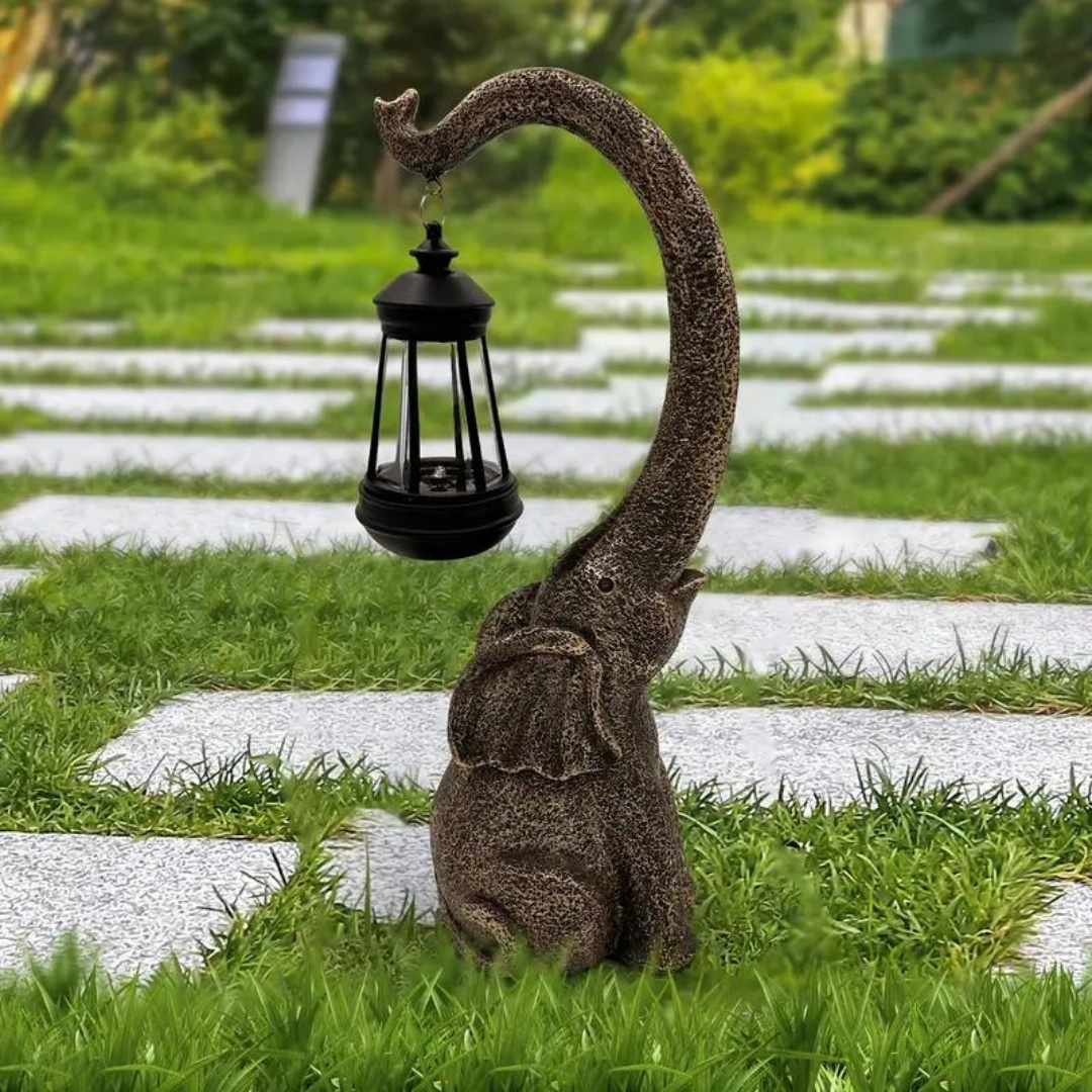 MagicElephant - Lampe Solaire Éléphant Décorative pour Jardin et Maison