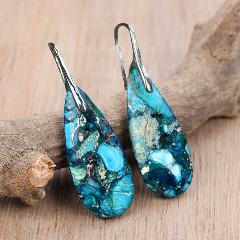Amara - Boucles d'oreilles goutte en pierre royale