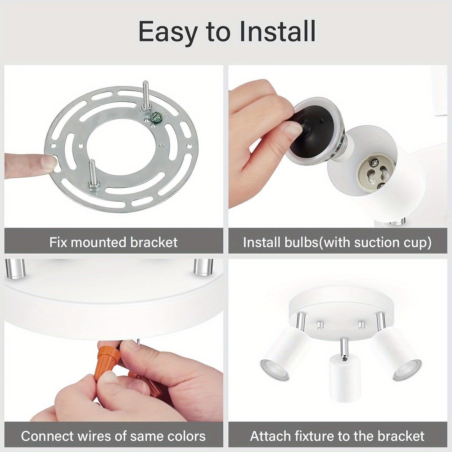FlexiGlow - Plafonnier 3 spots orientables GU10 pour interieur moderne