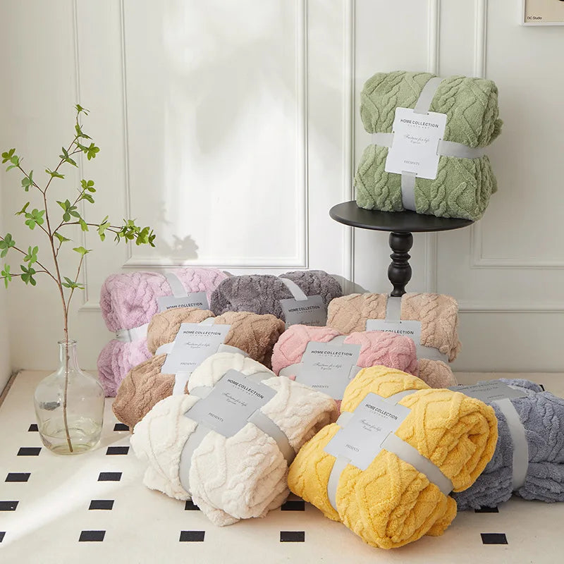 CozyLuxe - Couverture Laine d'Agneau Luxe Chambre