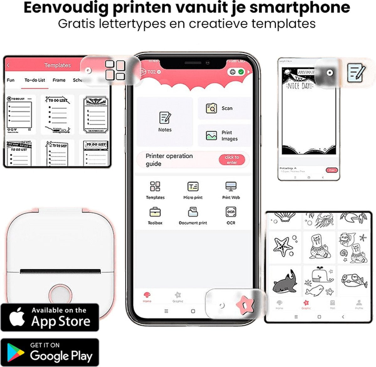 Pocket Printer - Mini Imprimante Portable Sans Encre