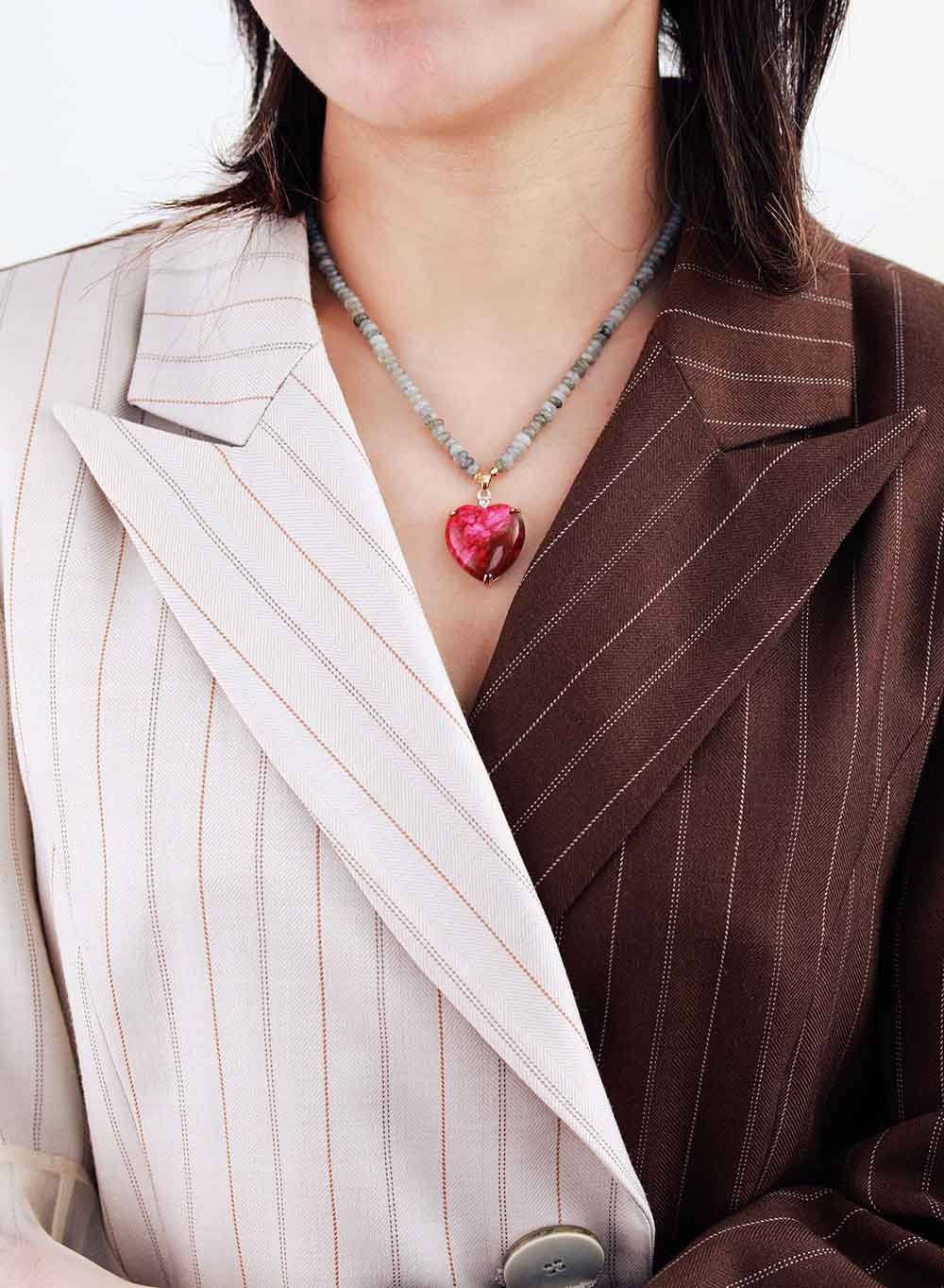 Nova Heart - Collier perlé à pendentif cœur