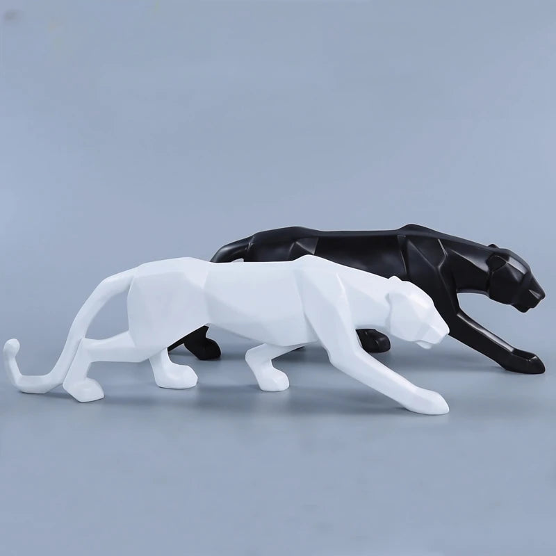 PantherSculpt - Sculptures de panthère noir et blanc au design épuré
