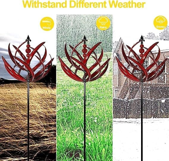 WindTwirl - Moulin à Vent Décoratif en Métal pour Jardin