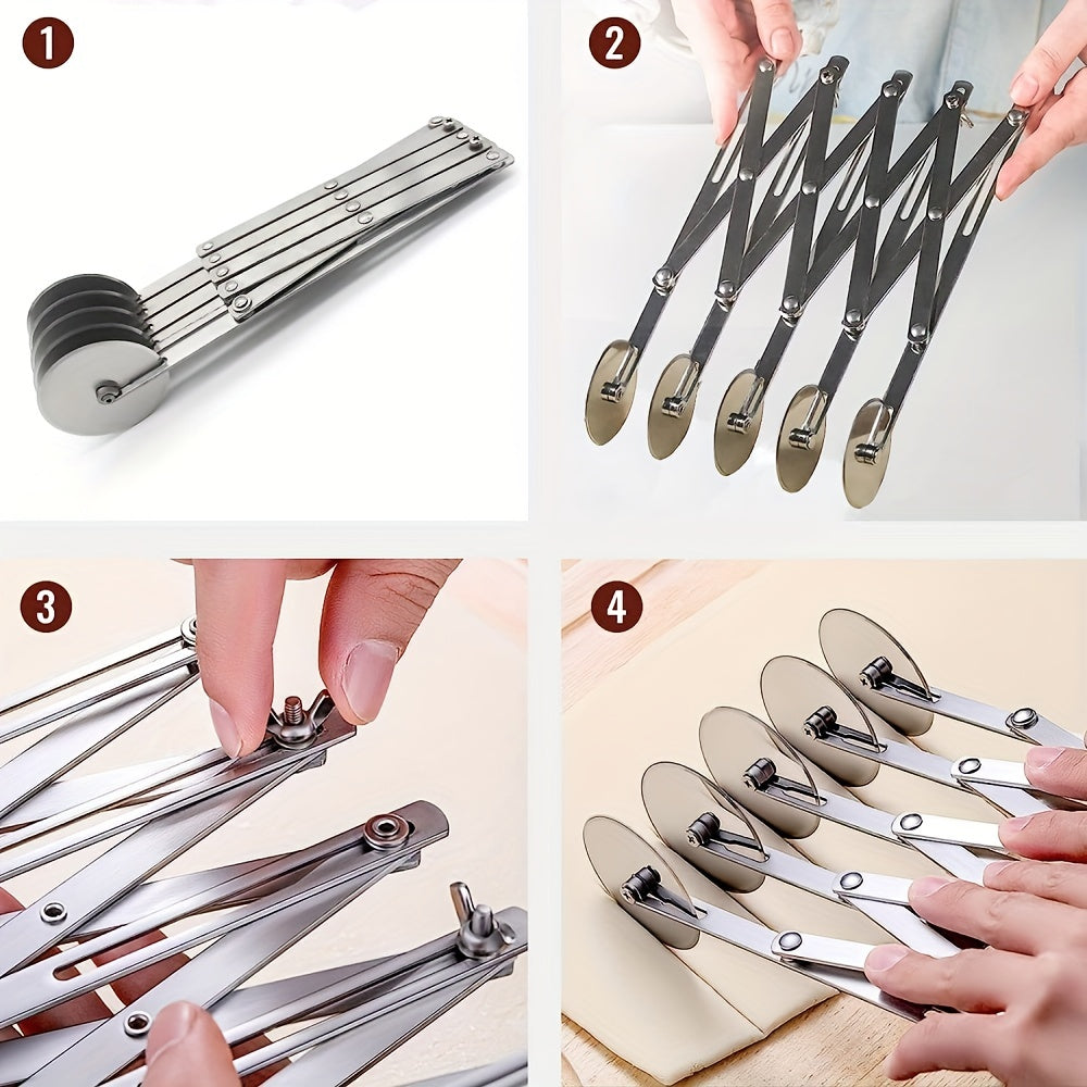 Slizer – Coupe-Pâte 5 Roulettes Inox