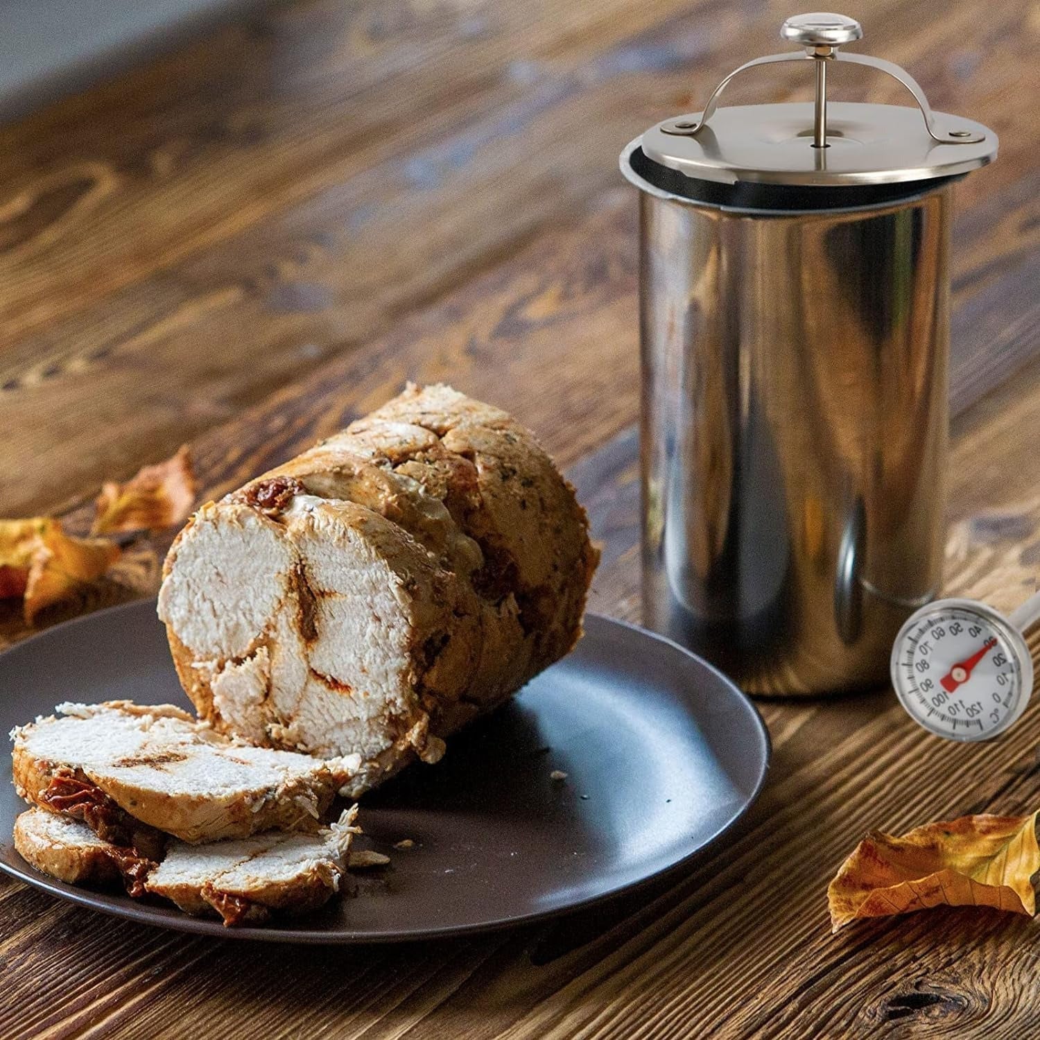DeliCraft - Presse à Jambon en Acier Inoxydable avec Thermomètre Intégré