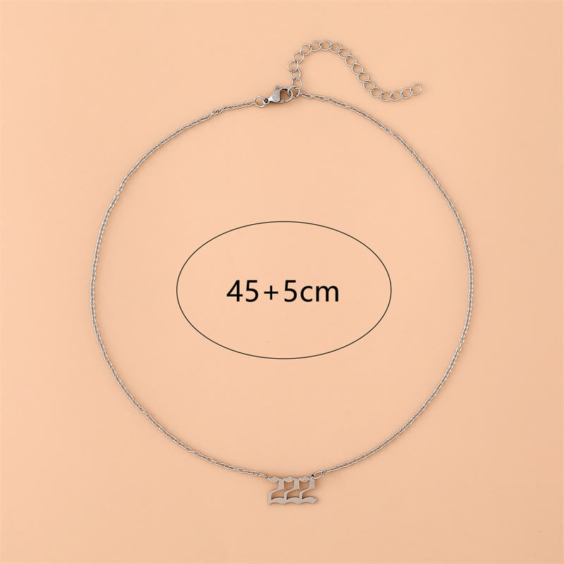 Celestia - Collier nombres angéliques en acier inoxydable