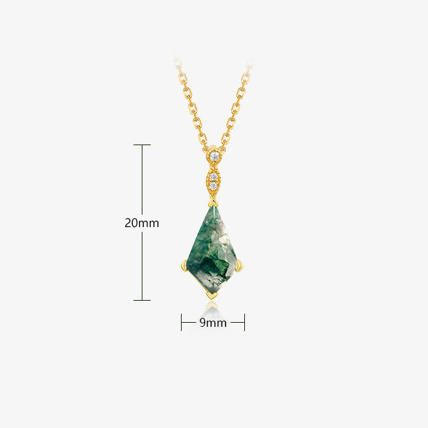 Lana - Parure agate mousse et zircon blanc élégante