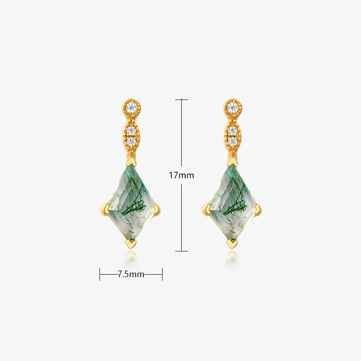Lana - Parure agate mousse et zircon blanc élégante