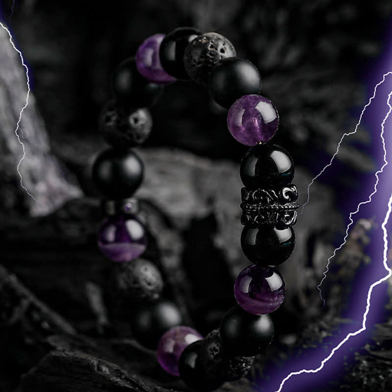 Ragnar - Bracelet de perles en cristaux naturels du guerrier