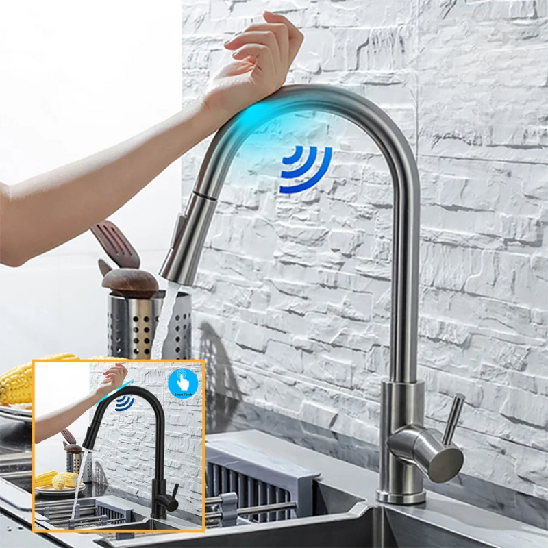 SmartNickelFlow - Robinet de Cuisine Intelligent avec Capteur de Mouvement