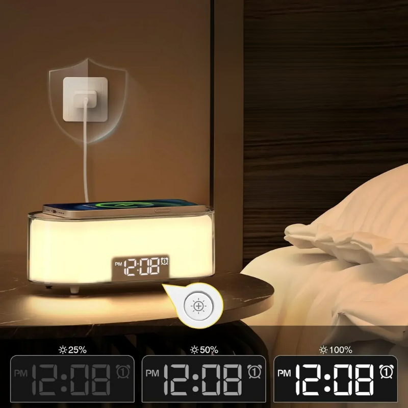 SmartCharge - Station de Charge Sans Fil Élégante avec Réveil