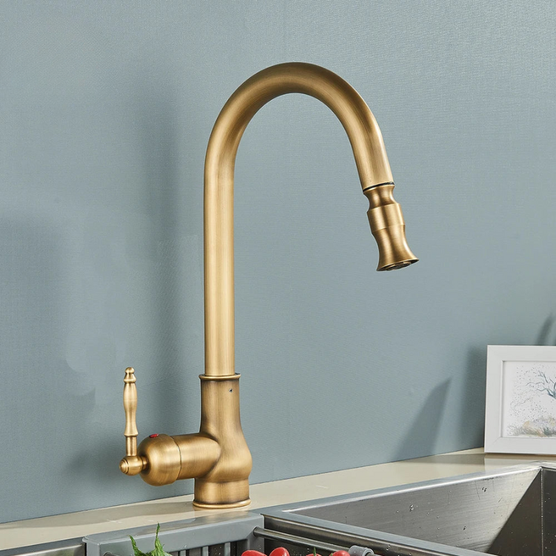 HeritageFlow - Robinet de Cuisine Classique en Laiton Antique