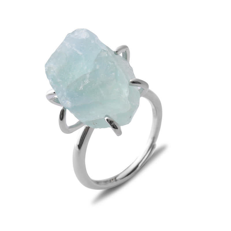 Liora - Bague réglable en cristal naturel à 6 griffes