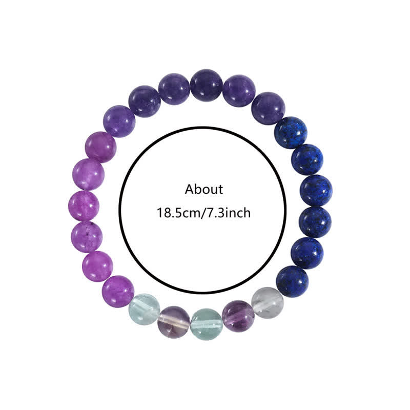 Aurora - Bracelet anti-anxiété en améthyste et lapis-lazuli