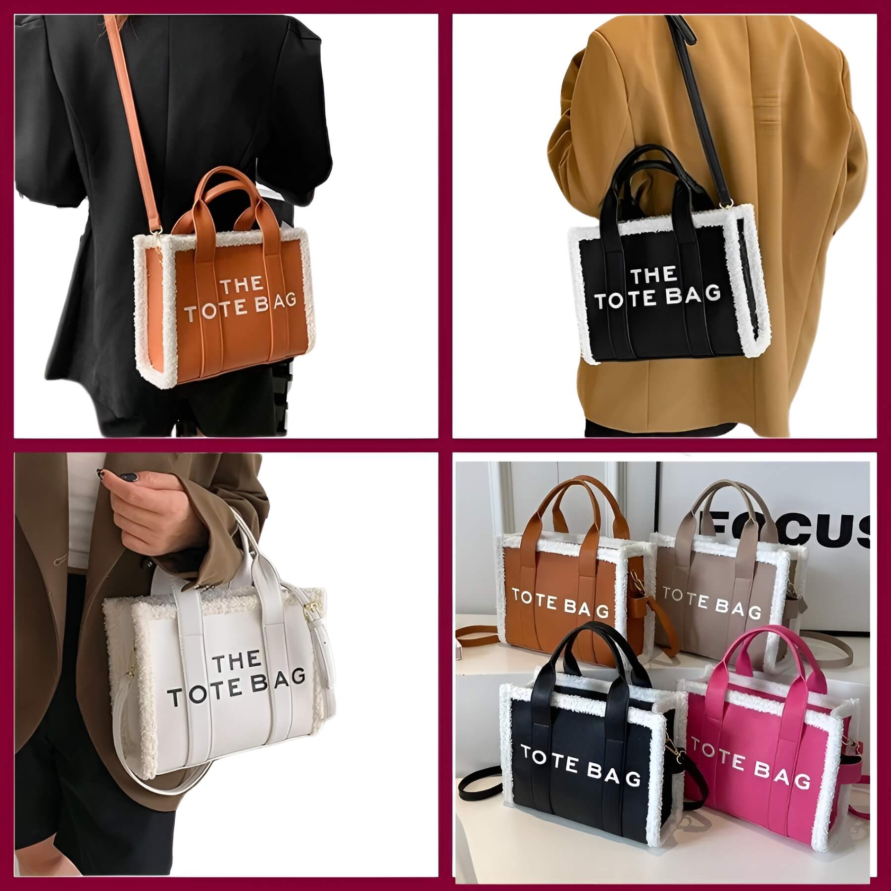 LuxVibe Bag - Sac PU Cuir Fausse Fourrure