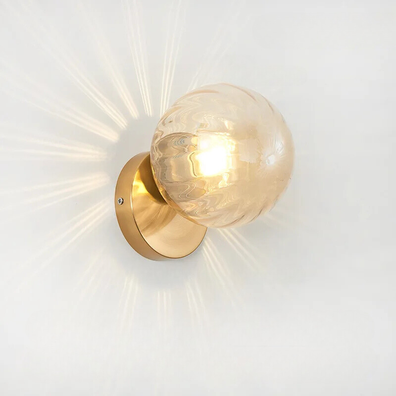 LuxeGlow - Applique Murale Doree avec Globe en Verre
