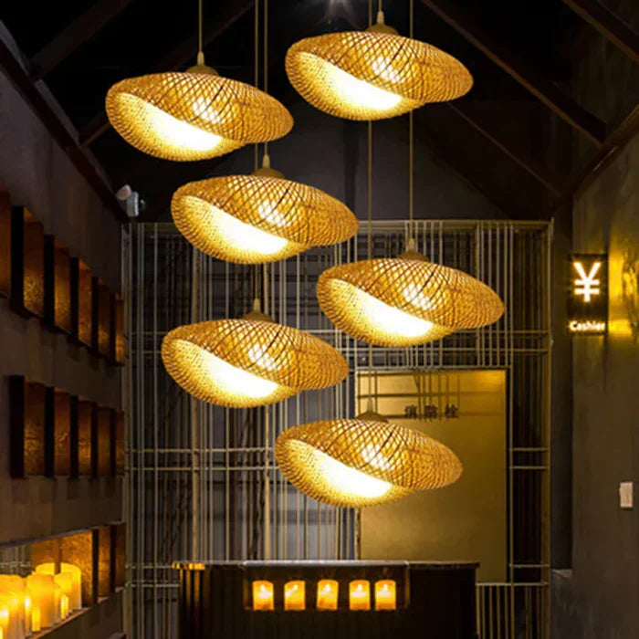 RayaLicht - Suspension en rotin artisanale pour intérieur