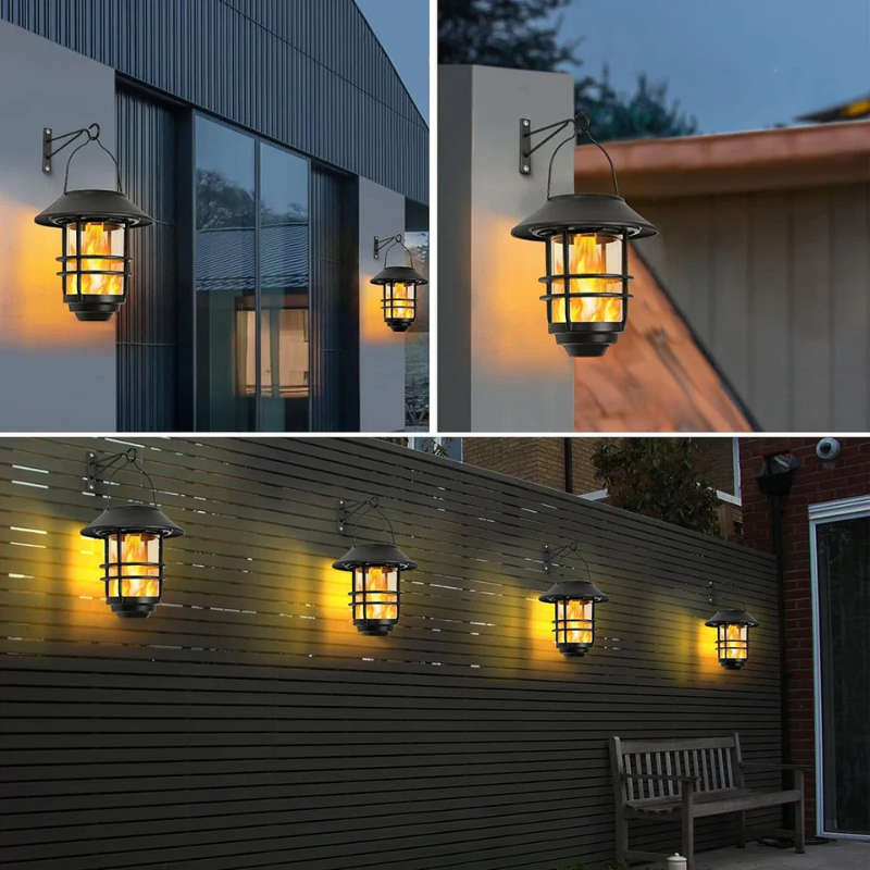 Flamma Glow - Appliques solaires effet flamme pour extérieur