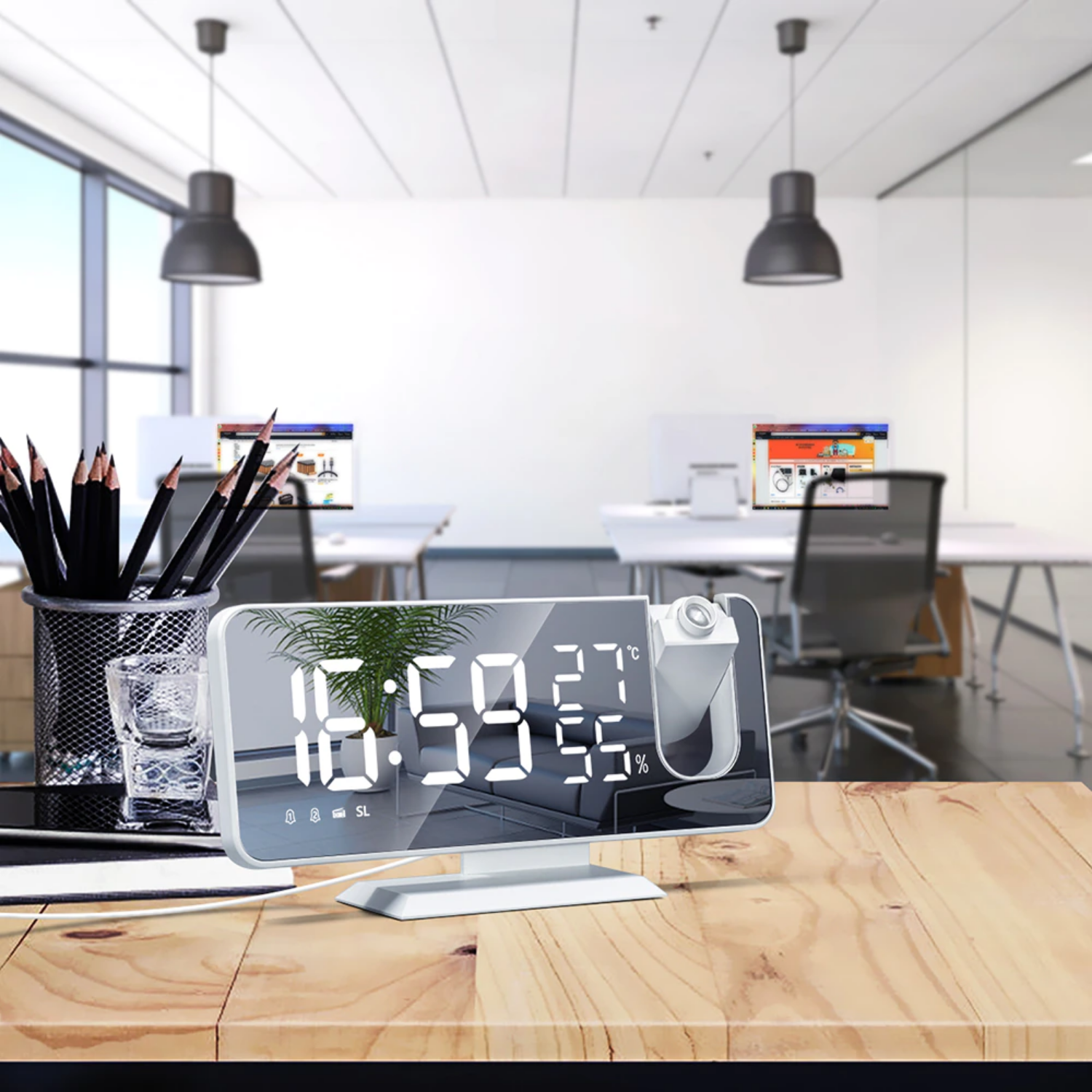 Astronatic Horloge - Écran LED Projecteur 180°