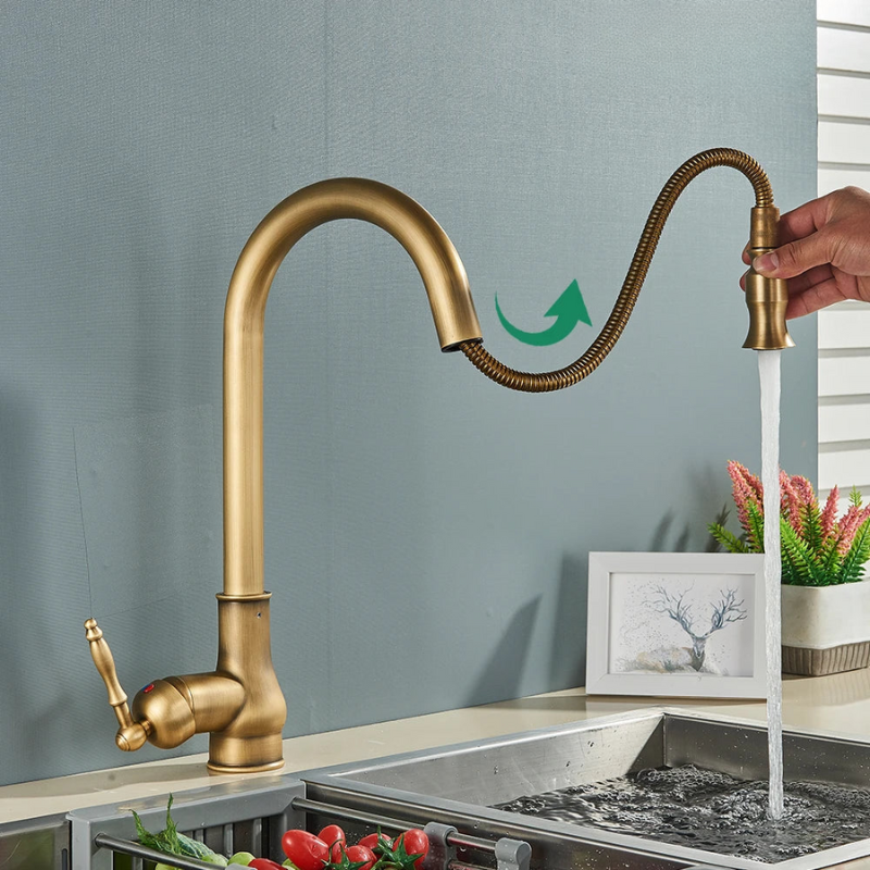HeritageFlow - Robinet de Cuisine Classique en Laiton Antique