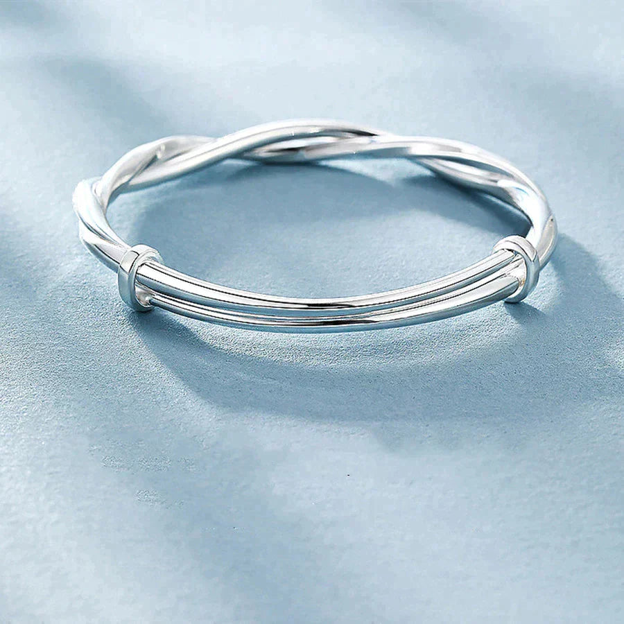 Bracelet Torsadé Argent 925 - Design Géométrique