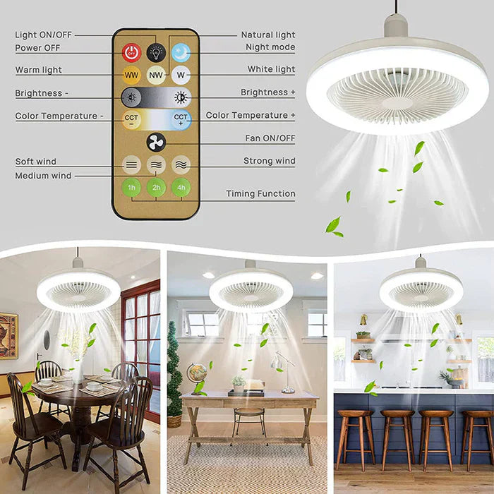 CoolLight Ventilateur Plafond - Stylé avec LED