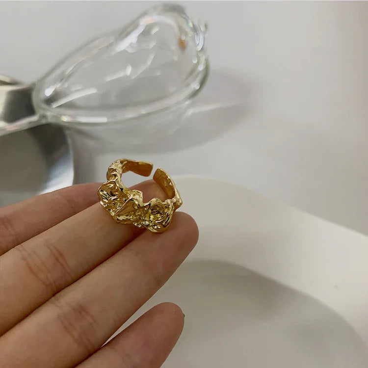 Arden - Bague minimaliste plissé lave élégance