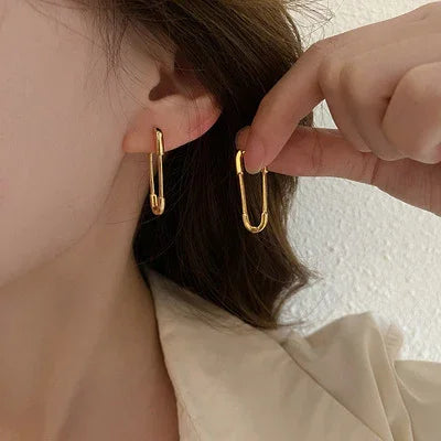 Viola - Boucles d'oreilles trombones en or et argent