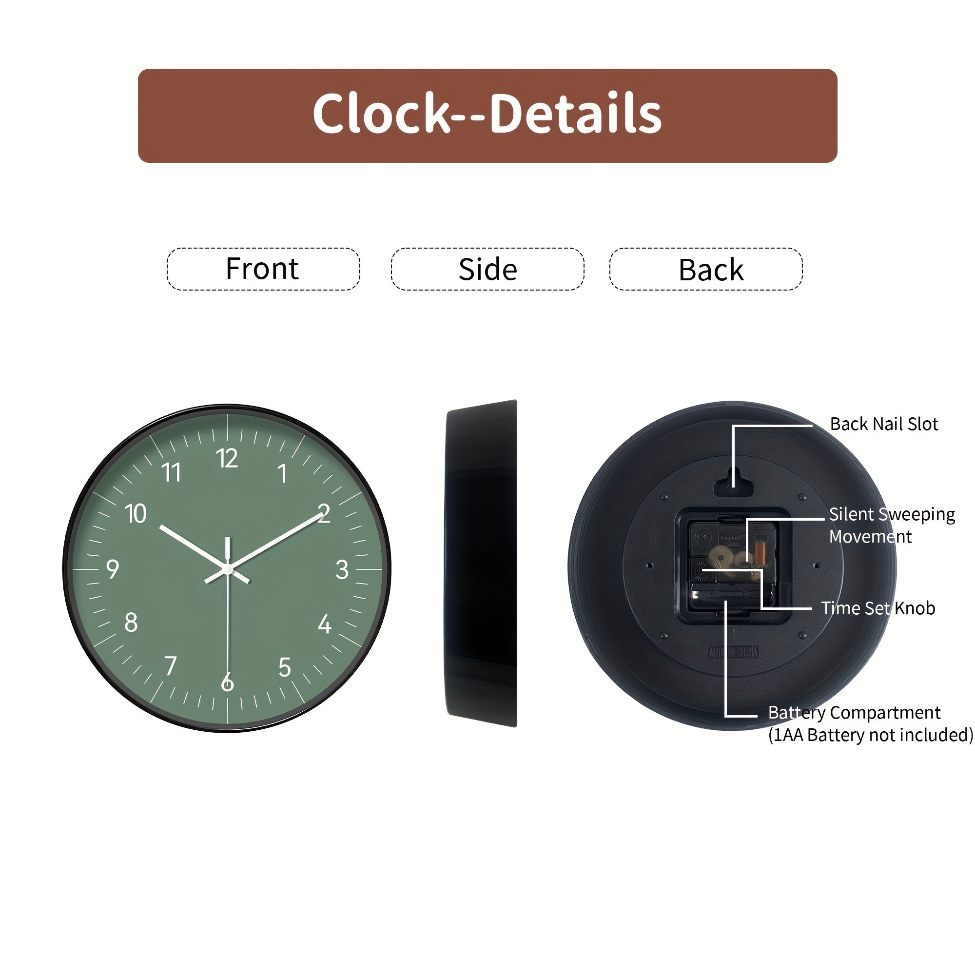 FantasyTime Clock - Horloge Murale Silencieuse Élégante 20 cm
