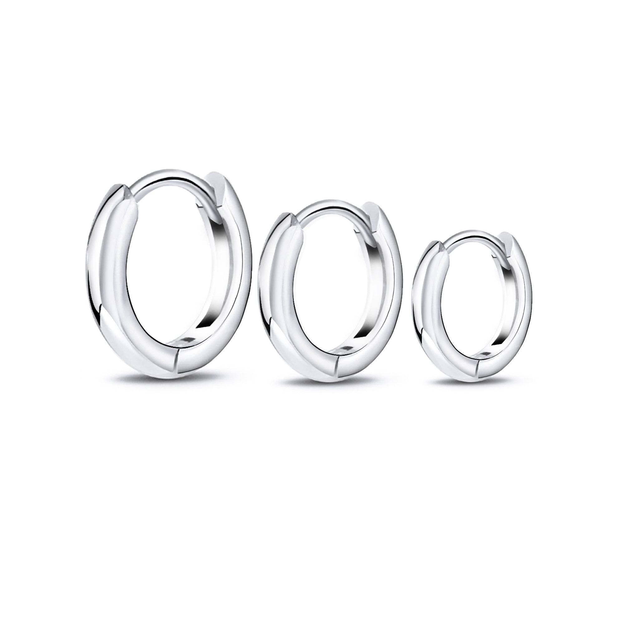Triella - Set de trois créoles en argent tailles variées