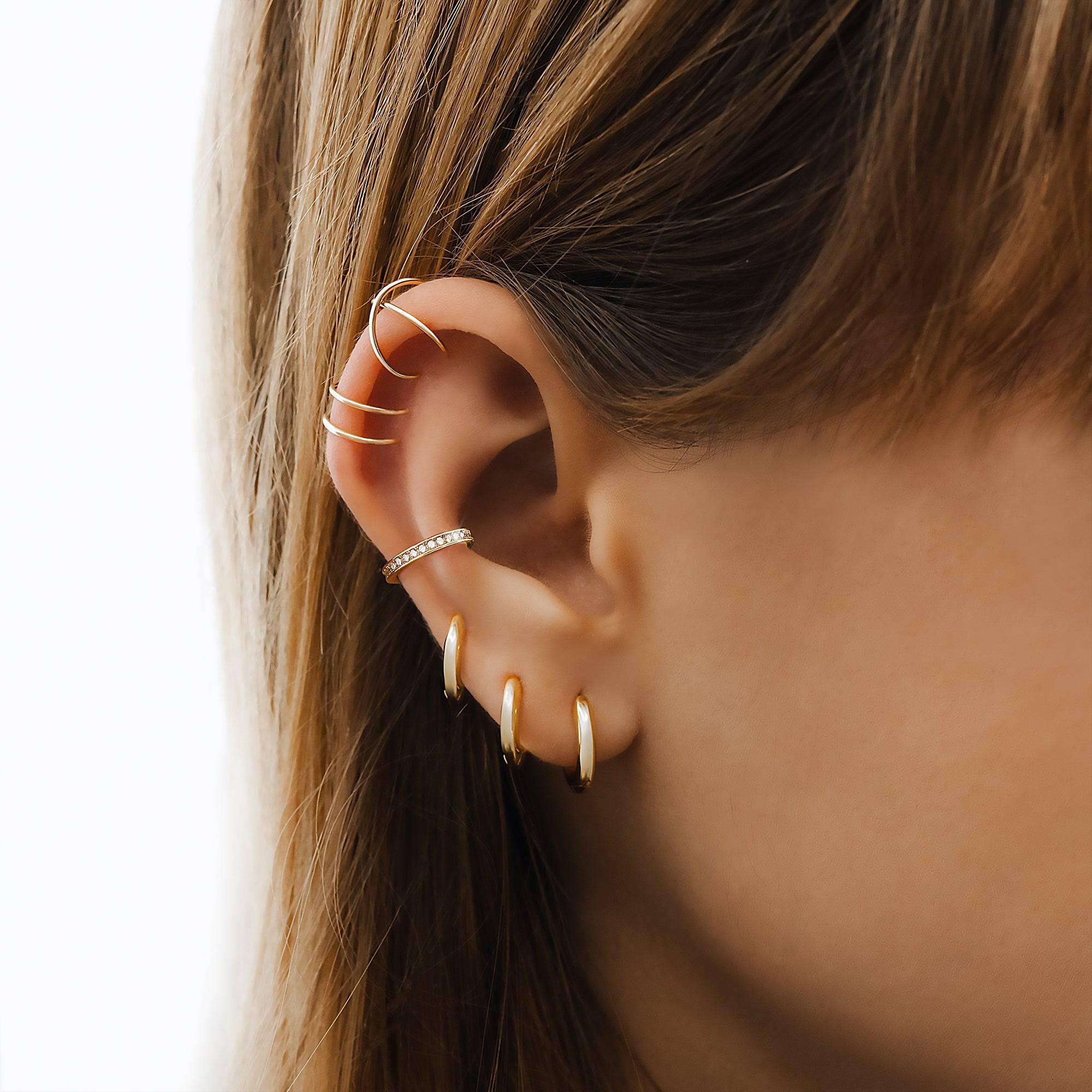 Triella - Set de trois créoles en argent tailles variées