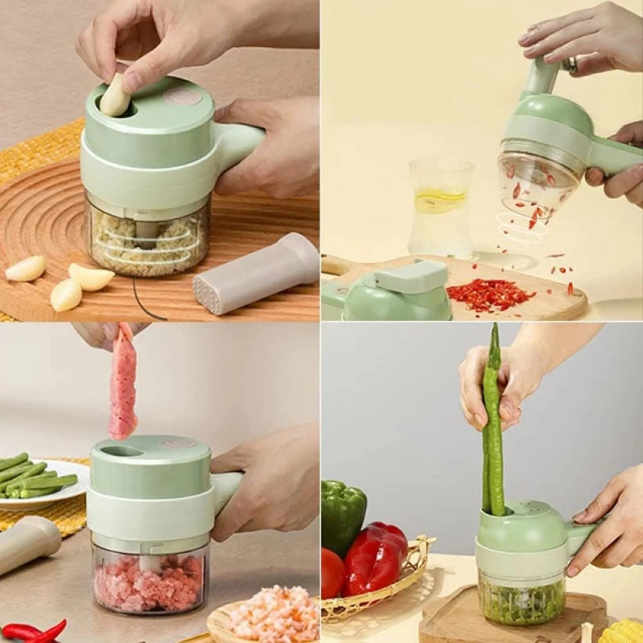 CookEase - Mini Robot de Cuisine Multifonction Rechargeable et Autonettoyant
