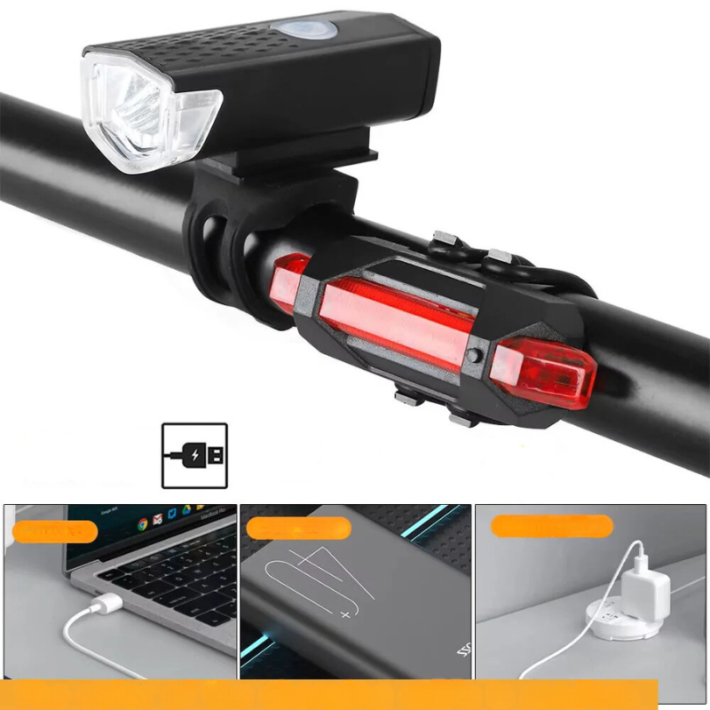 BicycleGlow - Kit d'Éclairage Vélo Rechargeable USB avec 3 Modes