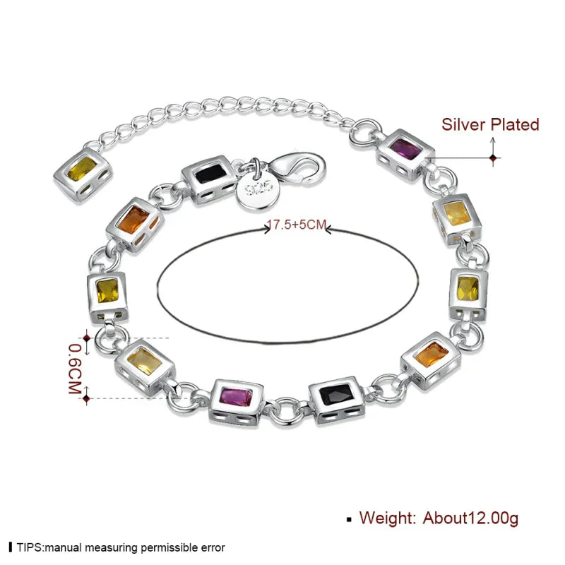 Bracelet Zirconia Multicolore Luxe - Argent 925