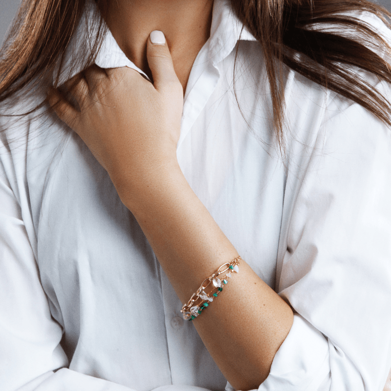 Isabelle - Bracelet en perles de turquoise et d'opale