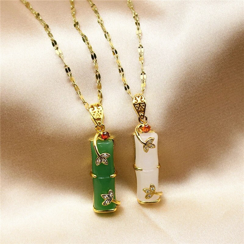 Collier Amulette Jade - Pierre de Chance et Richesse