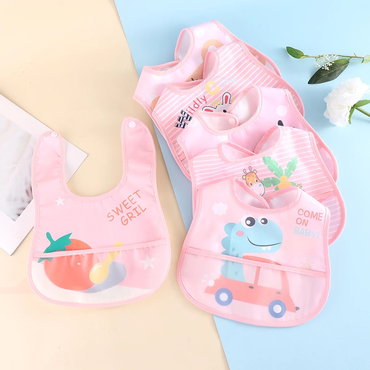 AquaGuard - Set 5 Bavoirs Bébé Réglables