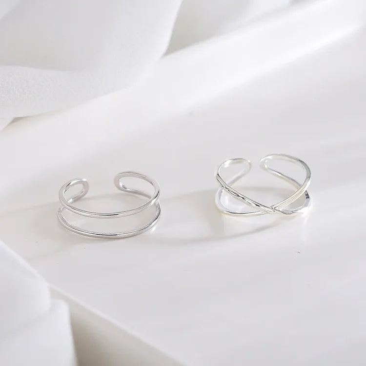 Lina - Bague double lignes réglable au style élégant