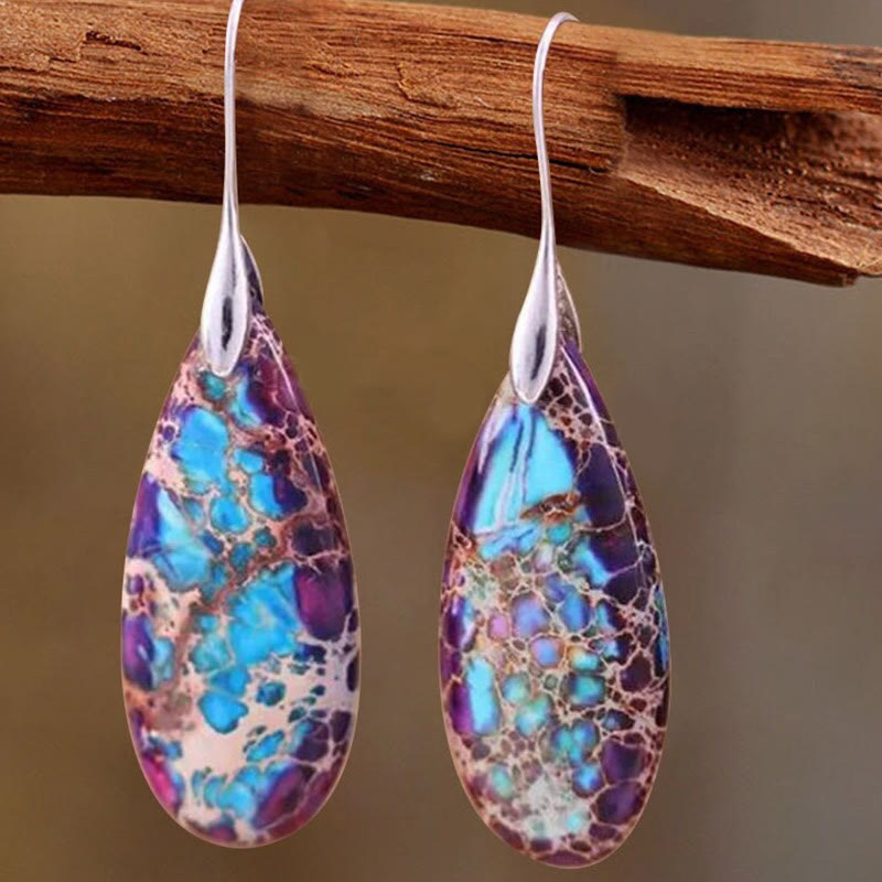 Amara - Boucles d'oreilles goutte en pierre royale