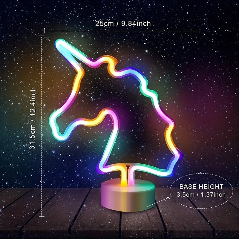 UnicornGlow Lamp - Lampe neon licorne USB pour une deco de fete magique