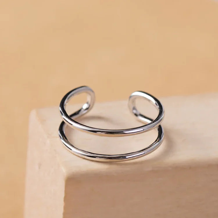 Lina - Bague double lignes réglable au style élégant