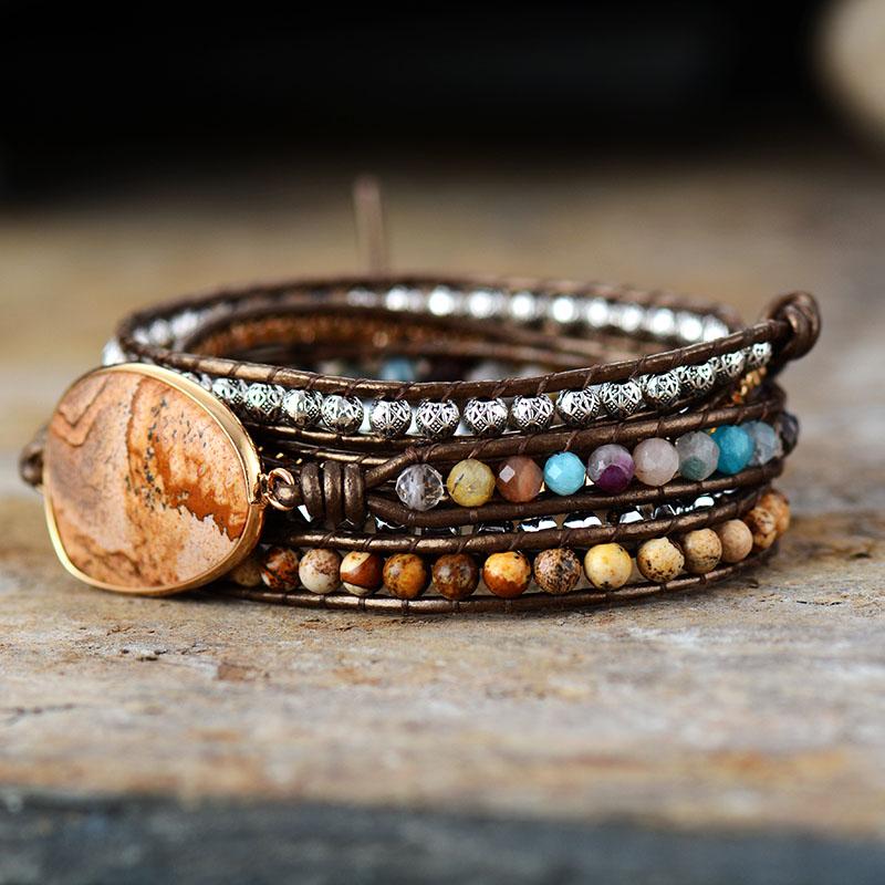 Terran Harmony - Bracelet en perles de pierres naturelles terreuses