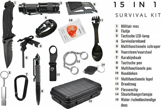 SurvivorX - Kit Survie Ultime 15-en-1