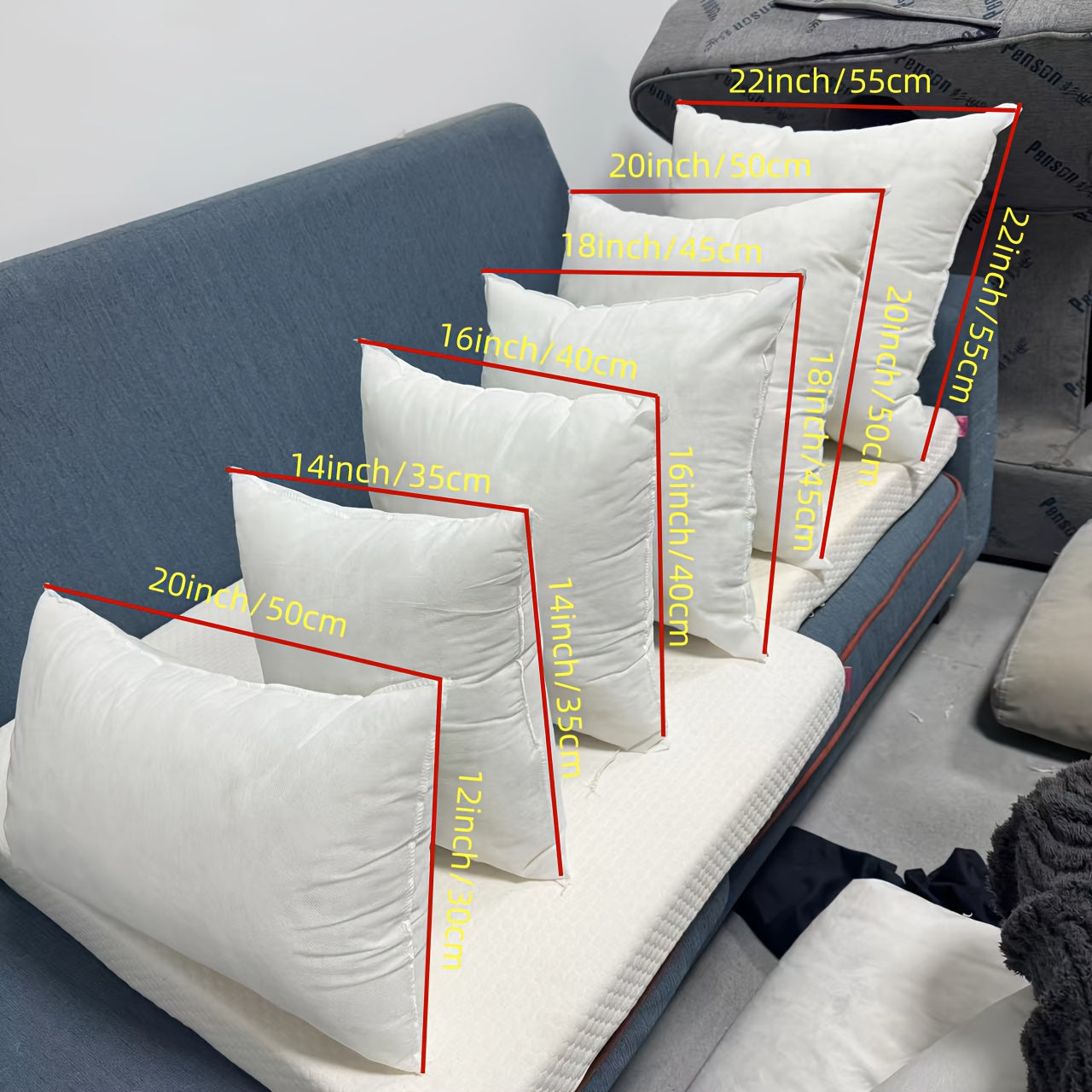 CozyNest Cushions - Coussins de garnissage moelleux pour canapé et lit (lot de 2)