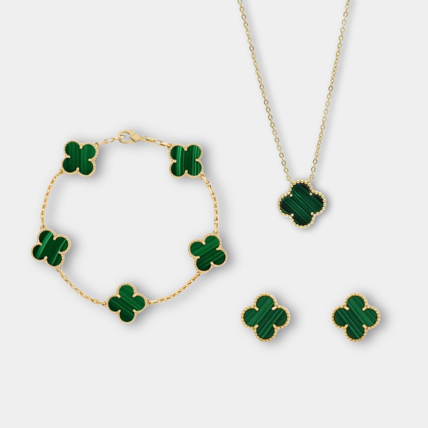 GoldenClove - Set trèfle or collier et bracelet